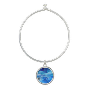 SlipperyJoe's abstract cloud artwork colorful surr Bangle Bracelet