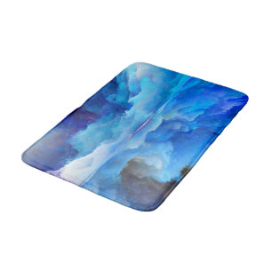 SlipperyJoe's abstract cloud artwork colorful surr Bath Mat