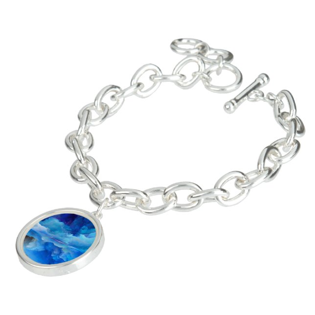 SlipperyJoe's abstract cloud artwork colorful surr Bracelet (Side)