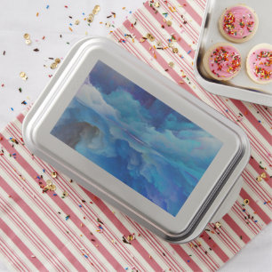 SlipperyJoe's abstract cloud artwork colorful surr Cake Pan