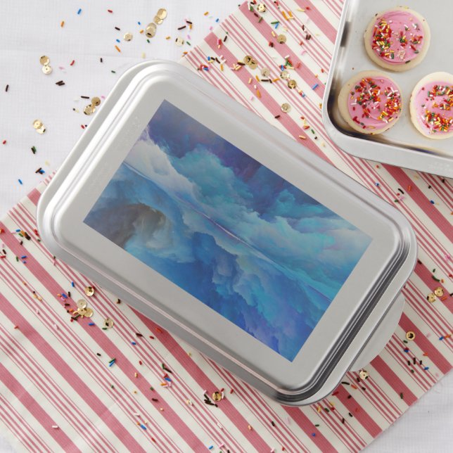 SlipperyJoe's abstract cloud artwork colorful surr Cake Pan (In Situ)