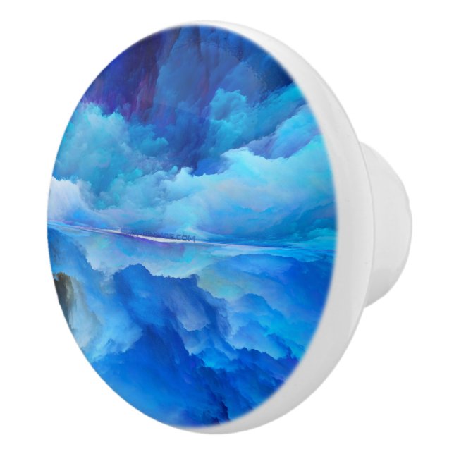 SlipperyJoe's abstract cloud artwork colorful surr Ceramic Knob (Right)