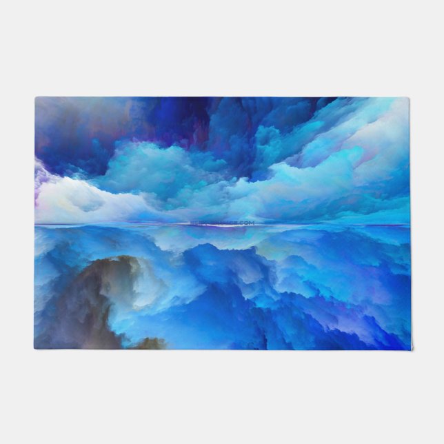 SlipperyJoe's abstract cloud artwork colorful surr Doormat (Front)