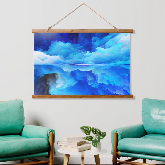 SlipperyJoe's abstract cloud artwork colorful surr Hanging Tapestry (Living Room)