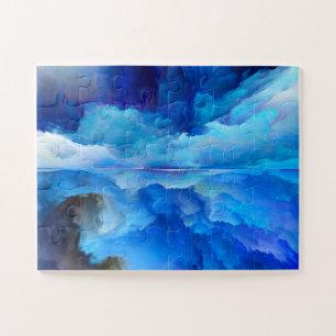 SlipperyJoe's abstract cloud artwork colorful surr Jigsaw Puzzle