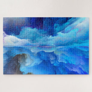 SlipperyJoe's abstract cloud artwork colorful surr Jigsaw Puzzle