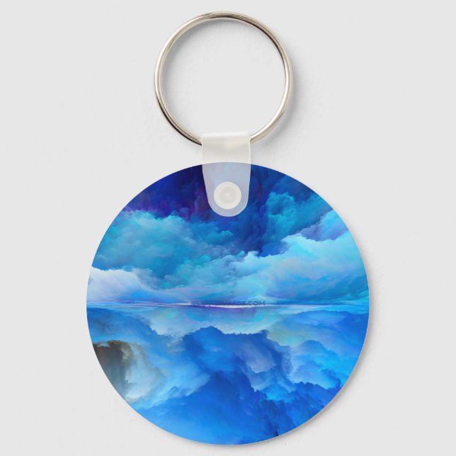 SlipperyJoe's abstract cloud artwork colorful surr Keychain (Front)