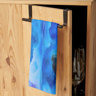 SlipperyJoe's abstract cloud artwork colorful surr Kitchen Towel