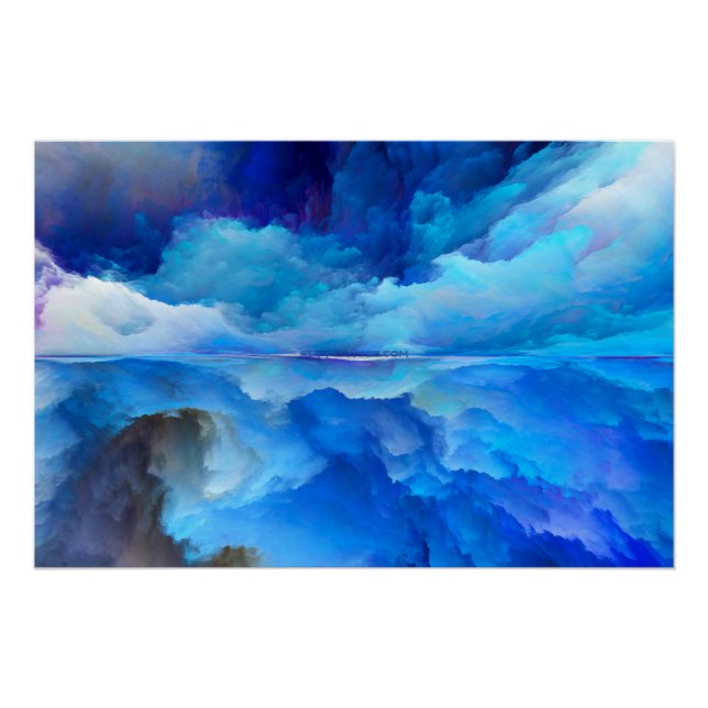 SlipperyJoe's abstract cloud artwork colorful surr Poster (Front)