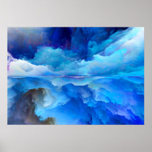 SlipperyJoe's abstract cloud artwork colorful surr Poster