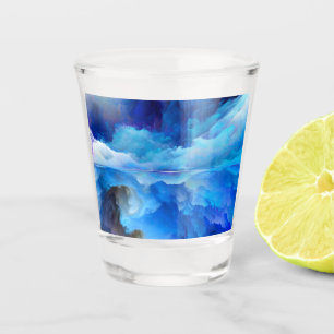 SlipperyJoe's abstract cloud artwork colorful surr Shot Glass