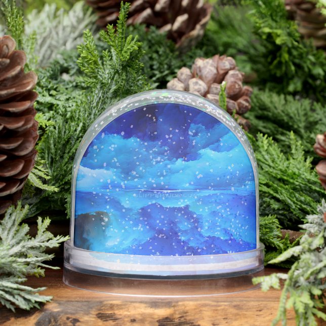 SlipperyJoe's abstract cloud artwork colorful surr Snow Globe (Winter)