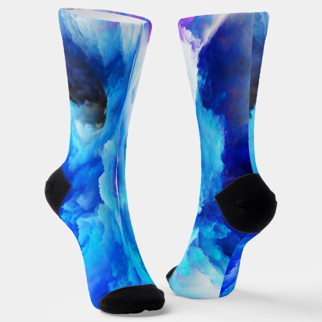 SlipperyJoe's abstract cloud artwork colorful surr Socks (Angled)