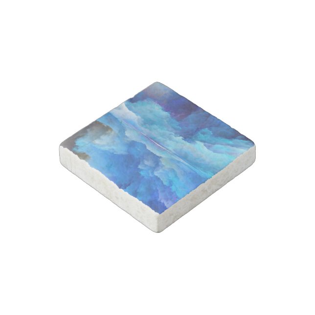 SlipperyJoe's abstract cloud artwork colorful surr Stone Magnet (Angled)