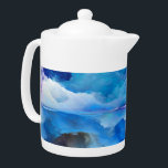 SlipperyJoe's abstract cloud artwork colorful surr Teapot<br><div class="desc">SlipperyJoe's abstract cloud artwork colorful surreal dream landscape mystical imagination vibrant fractal fantasy artistic gay pride gifts LGBTQIA digital art breathtaking panorama ethereal blue white clouds dreamlike fantasy</div>