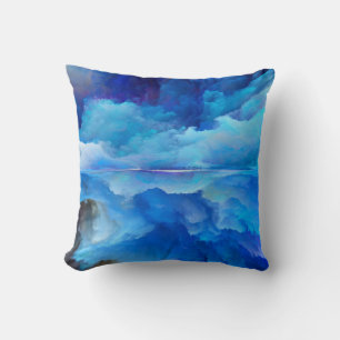 SlipperyJoe's abstract cloud artwork colorful surr Throw Pillow