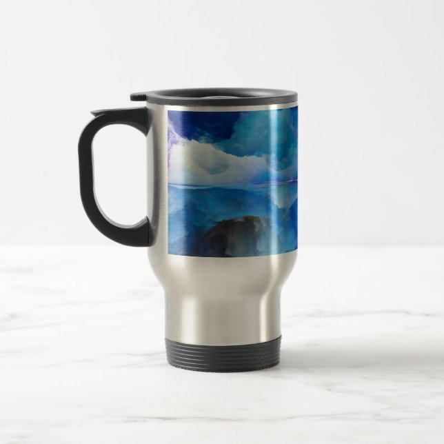 SlipperyJoe's abstract cloud artwork colorful surr Travel Mug (Left)