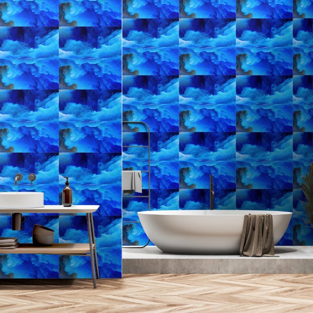 SlipperyJoe's abstract cloud artwork colorful surr Wallpaper (Bathroom)