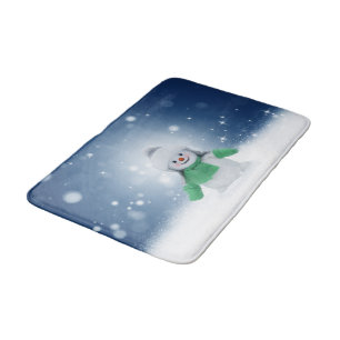 SlipperyJoe's adorable Christmas snowman character Bath Mat
