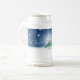 SlipperyJoe's adorable Christmas snowman character Beer Stein