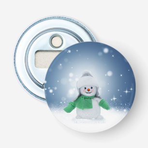 SlipperyJoe's adorable Christmas snowman character Bottle Opener