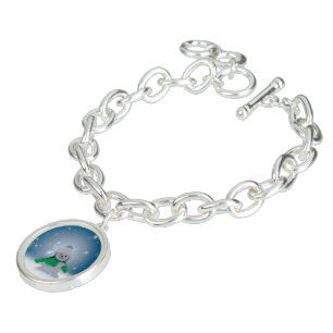 SlipperyJoe's adorable Christmas snowman character Bracelet