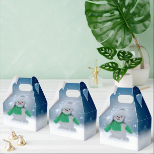 SlipperyJoe's adorable Christmas snowman character Favor Boxes