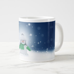SlipperyJoe's adorable Christmas snowman character Giant Coffee Mug