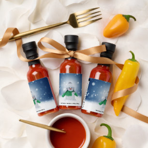 SlipperyJoe's adorable Christmas snowman character Hot Sauces