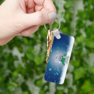 SlipperyJoe's adorable Christmas snowman character Keychain