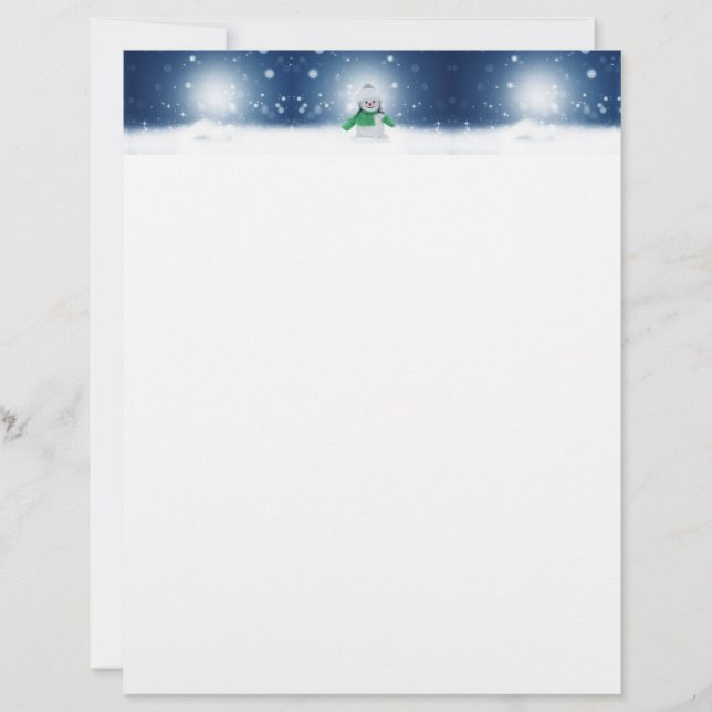 SlipperyJoe's adorable Christmas snowman character Letterhead (Front)
