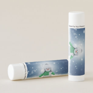 SlipperyJoe's adorable Christmas snowman character Lip Balm