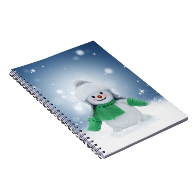SlipperyJoe's adorable Christmas snowman character Notebook (Right Side)