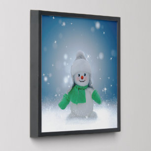 SlipperyJoe's adorable Christmas snowman character Peel And Stick Photo Tile