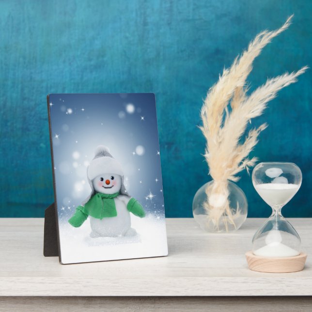 SlipperyJoe's adorable Christmas snowman character Plaque (Side)
