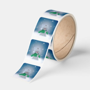 SlipperyJoe's adorable Christmas snowman character Square Sticker