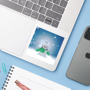 SlipperyJoe's adorable Christmas snowman character Sticker