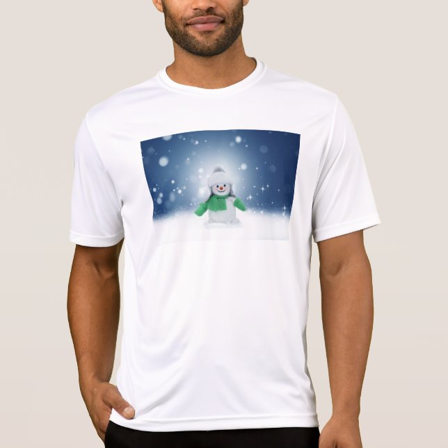 SlipperyJoe's adorable Christmas snowman character T-Shirt (Front)