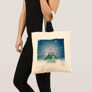 SlipperyJoe's adorable Christmas snowman character Tote Bag