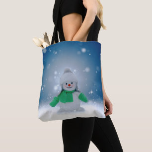 SlipperyJoe's adorable Christmas snowman character Tote Bag