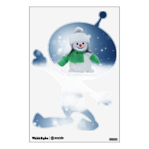 SlipperyJoe's adorable Christmas snowman character Wall Decal