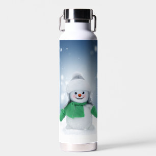SlipperyJoe's adorable Christmas snowman character Water Bottle