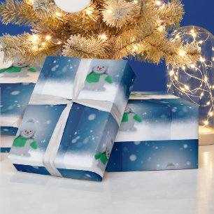 SlipperyJoe's adorable Christmas snowman character Wrapping Paper