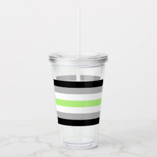 SlipperyJoe's Agender Pride Flag gay gifts LGBTQIA Acrylic Tumbler