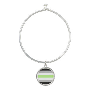 SlipperyJoe's Agender Pride Flag gay gifts LGBTQIA Bangle Bracelet
