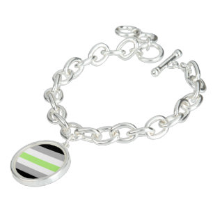 SlipperyJoe's Agender Pride Flag gay gifts LGBTQIA Bracelet