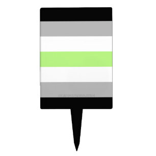 SlipperyJoe's Agender Pride Flag gay gifts LGBTQIA Cake Topper