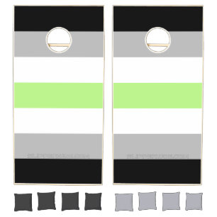 SlipperyJoe's Agender Pride Flag gay gifts LGBTQIA Cornhole Set