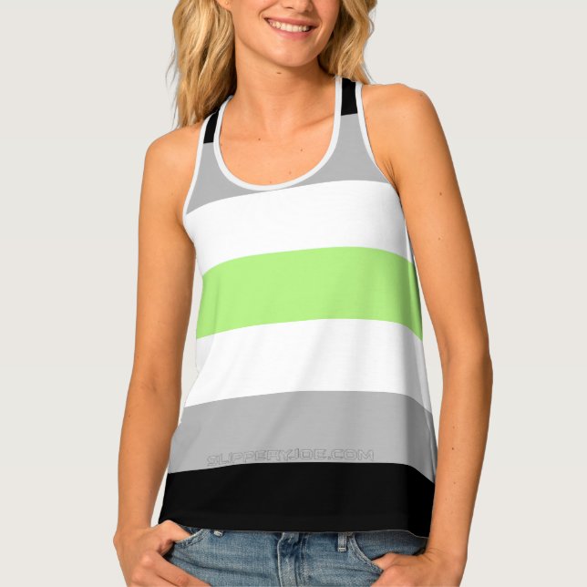 SlipperyJoe's Agender Pride Flag gay gifts LGBTQIA Tank Top (Front)
