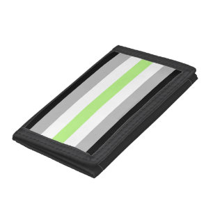 SlipperyJoe's Agender Pride Flag gay gifts LGBTQIA Trifold Wallet